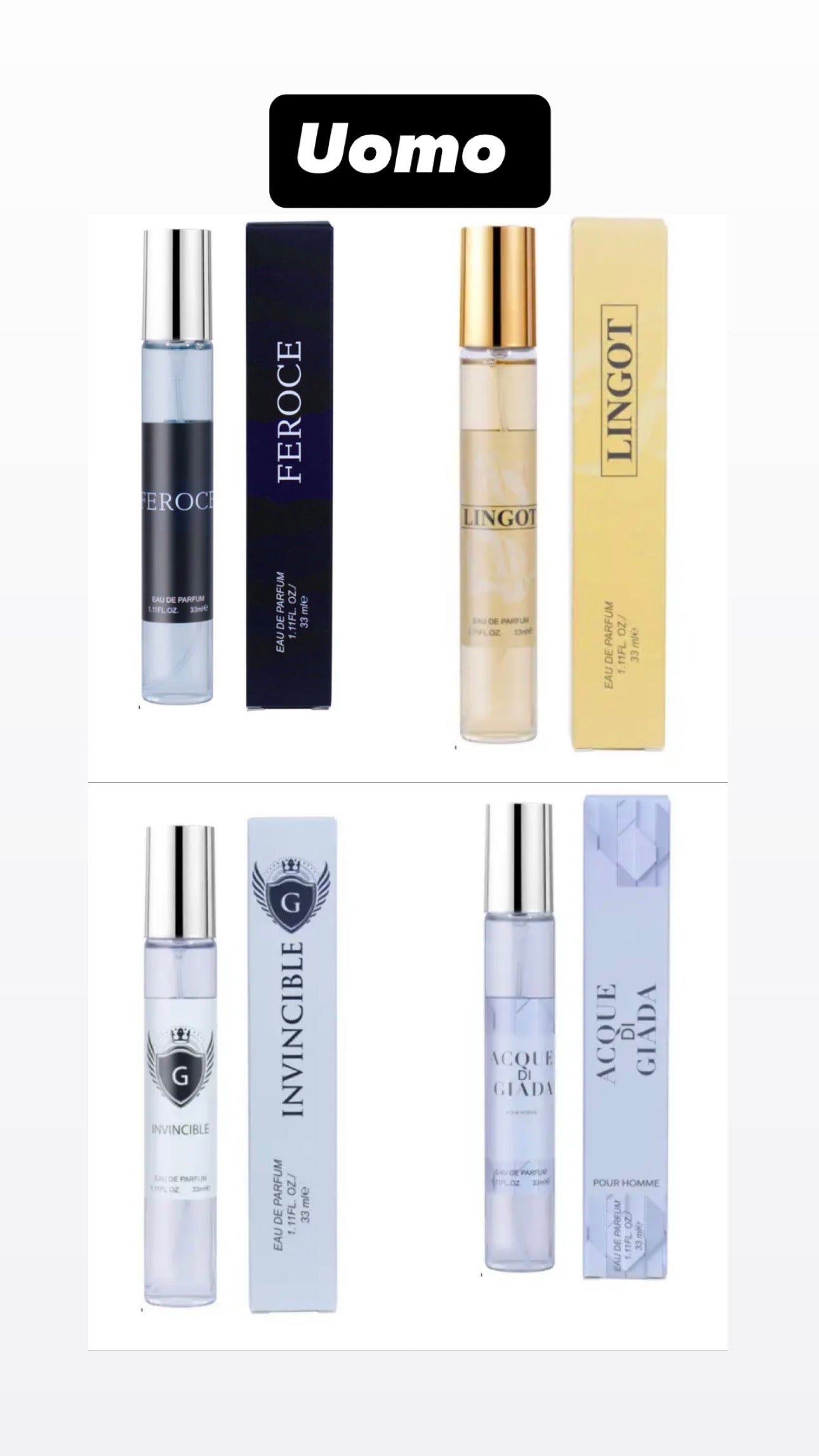 Profumi 33ml tertio uomo/donna