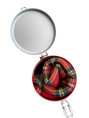 Set scatola in latta con plaid scozzese