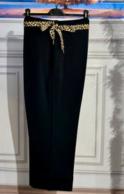 Pantaloni cosciasecca oversize leopardo