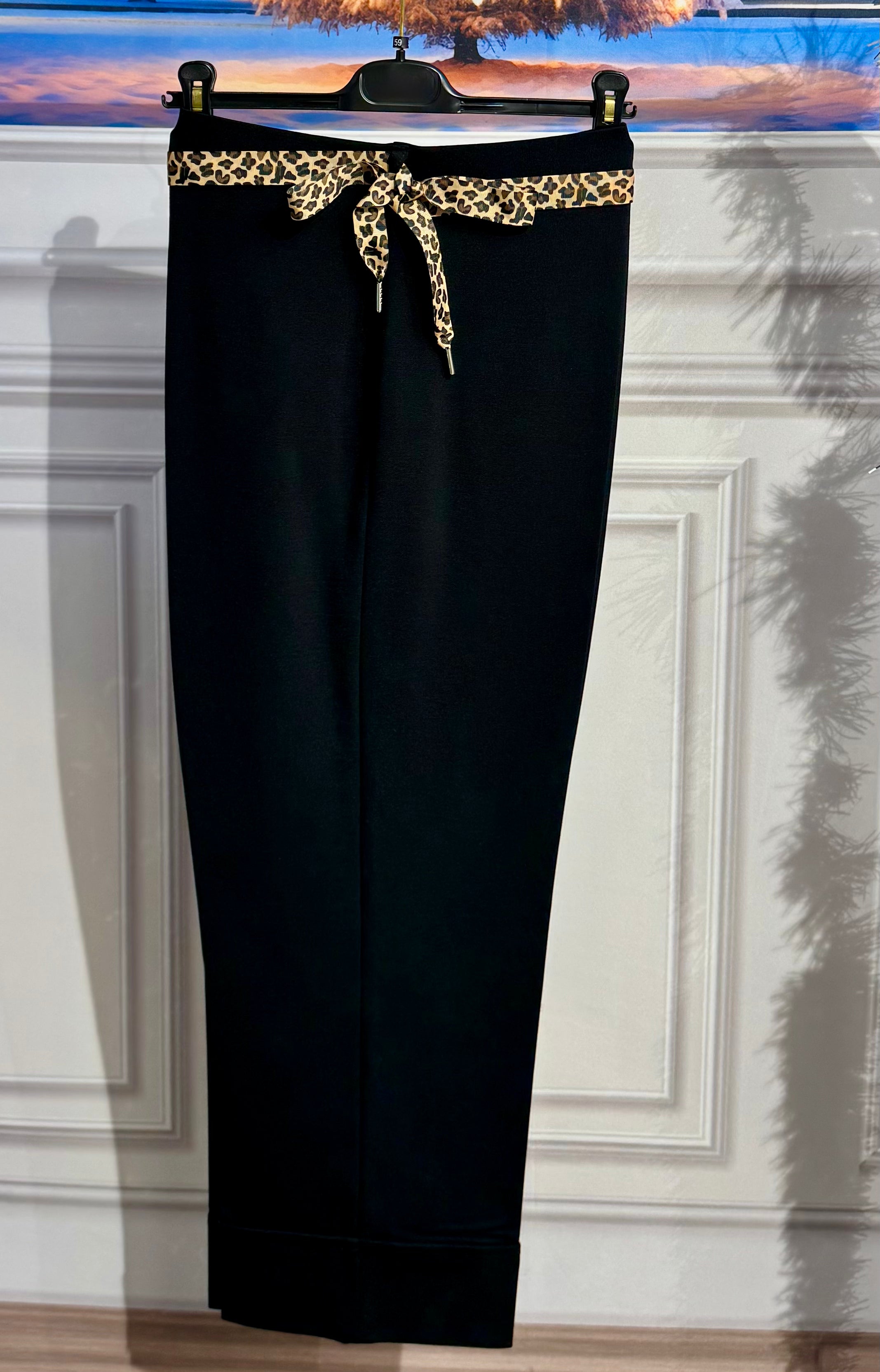 Pantaloni cosciasecca oversize leopardo