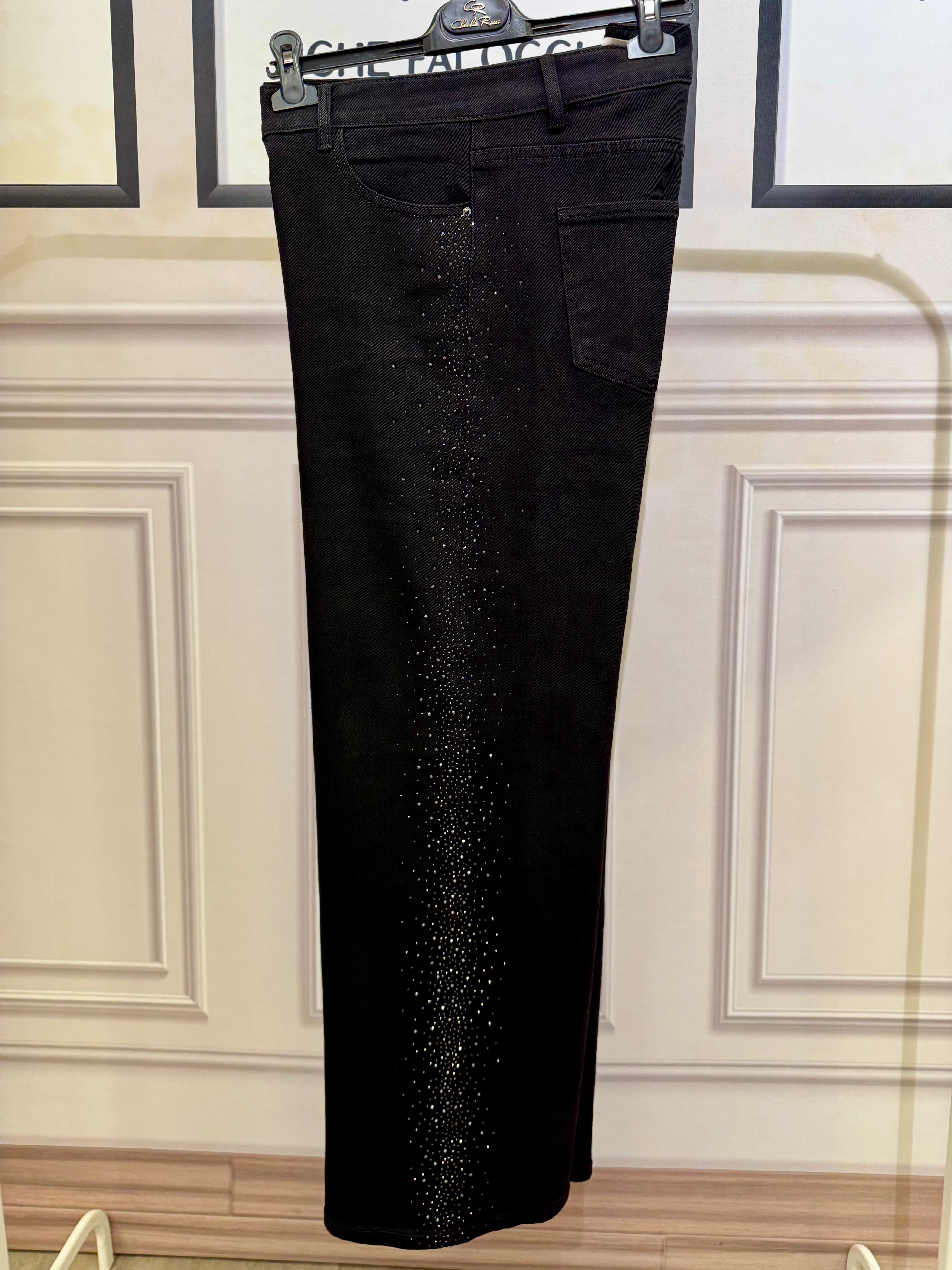 Jeans palazzo strass