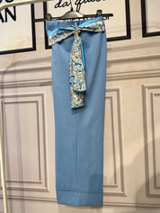 Pantaloni cosciasecca foulard punto Roma