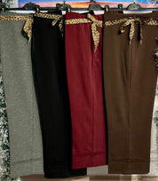 Pantaloni cosciasecca oversize leopardo