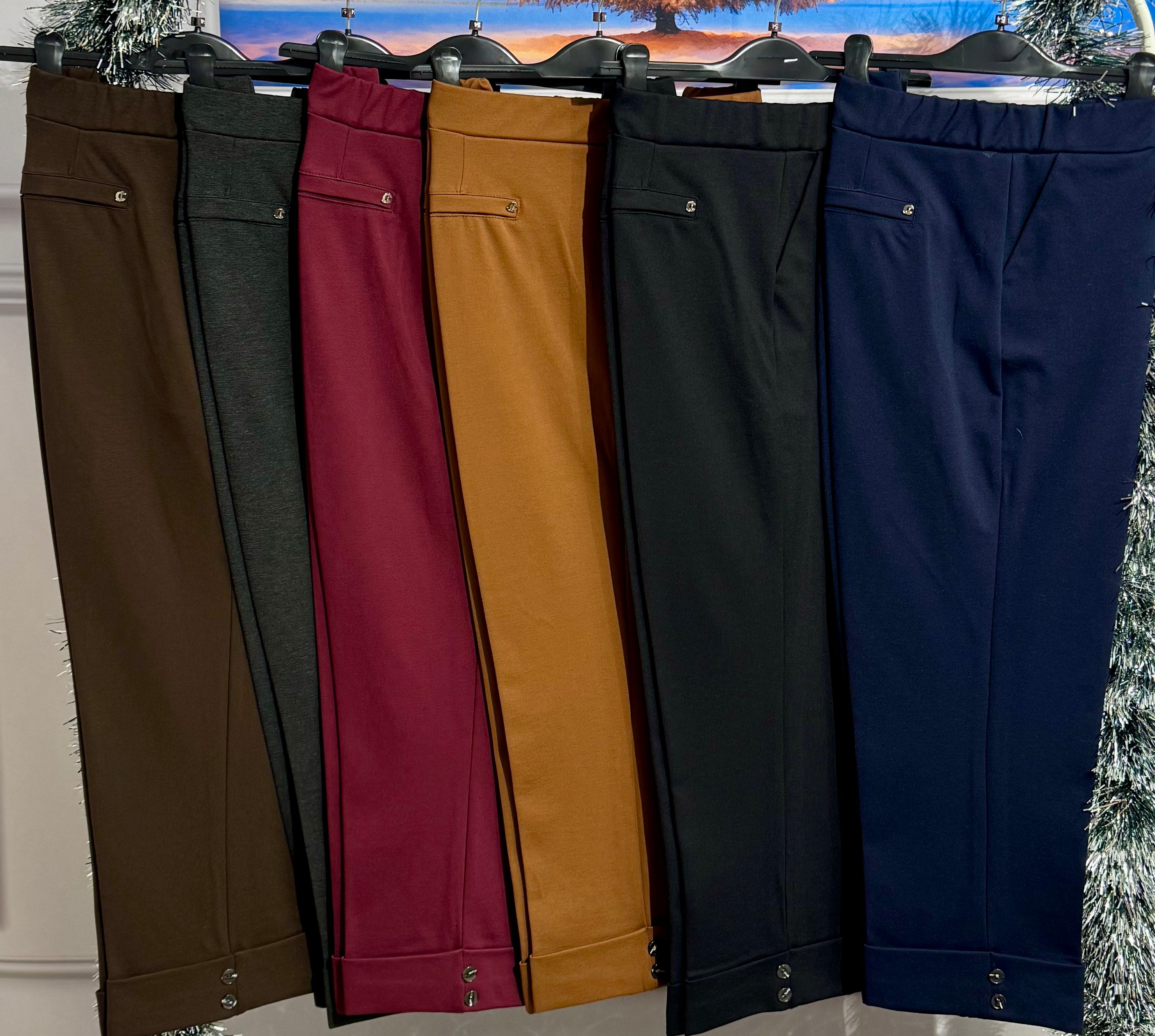 Pantaloni cosciasecca piega e tasche