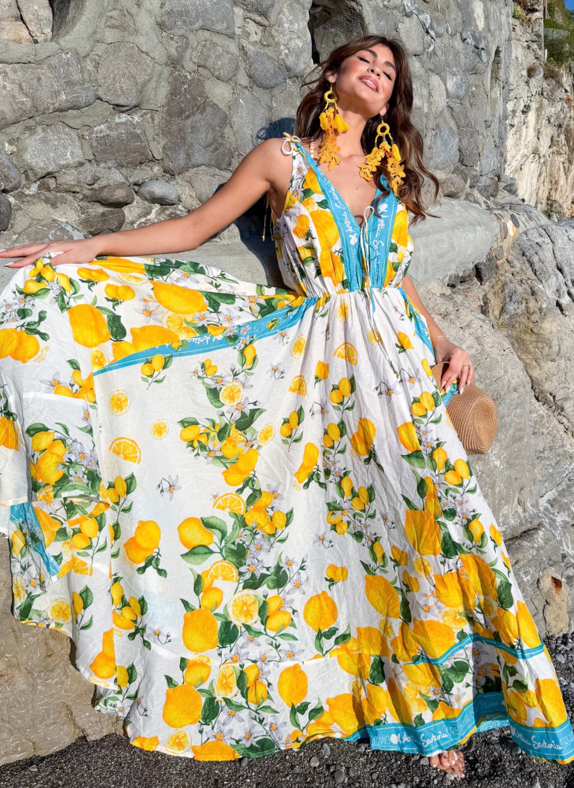 Abito Limoni Lungo Positano FV011