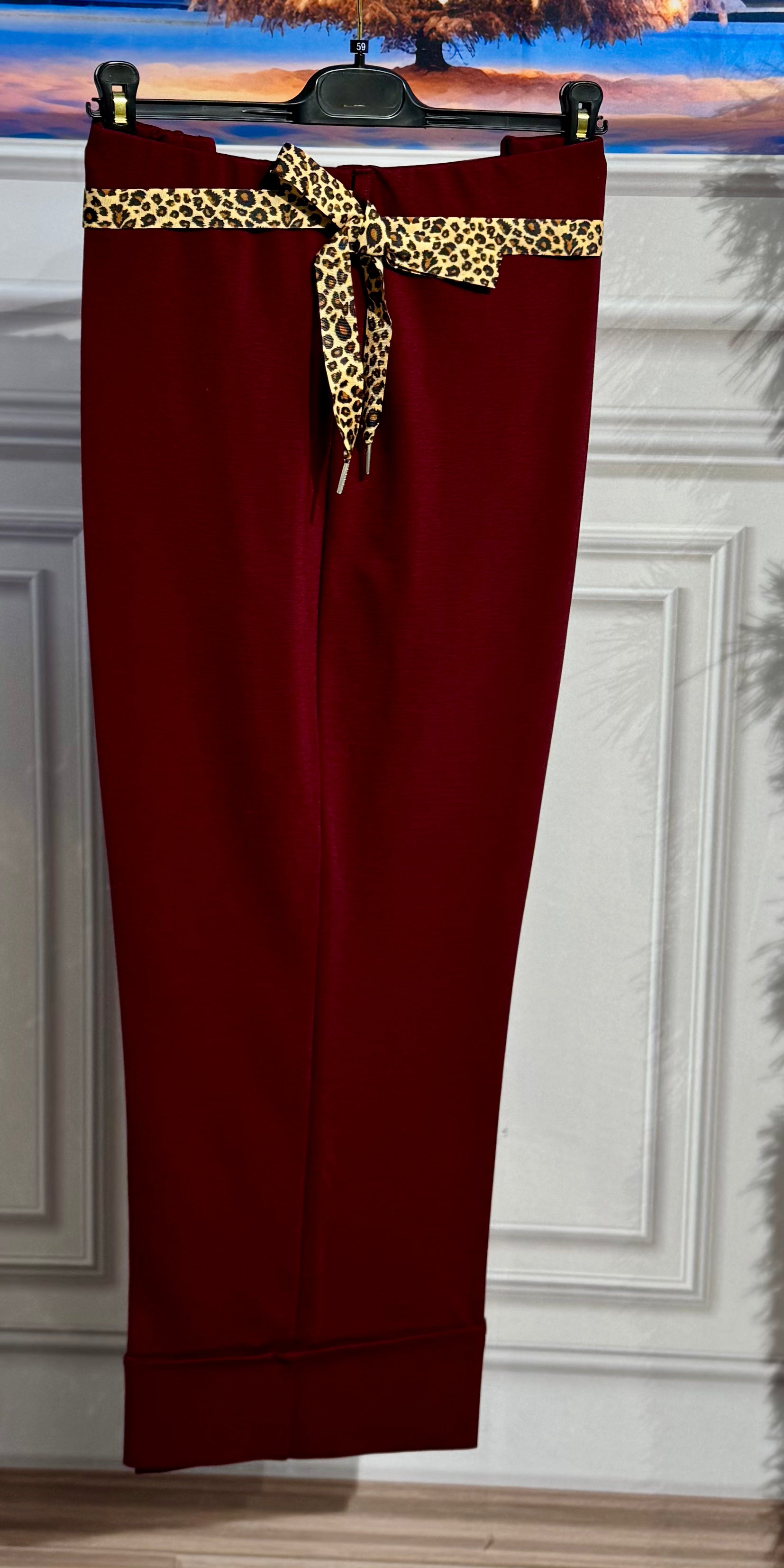 Pantaloni cosciasecca oversize leopardo