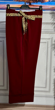 Pantaloni cosciasecca oversize leopardo