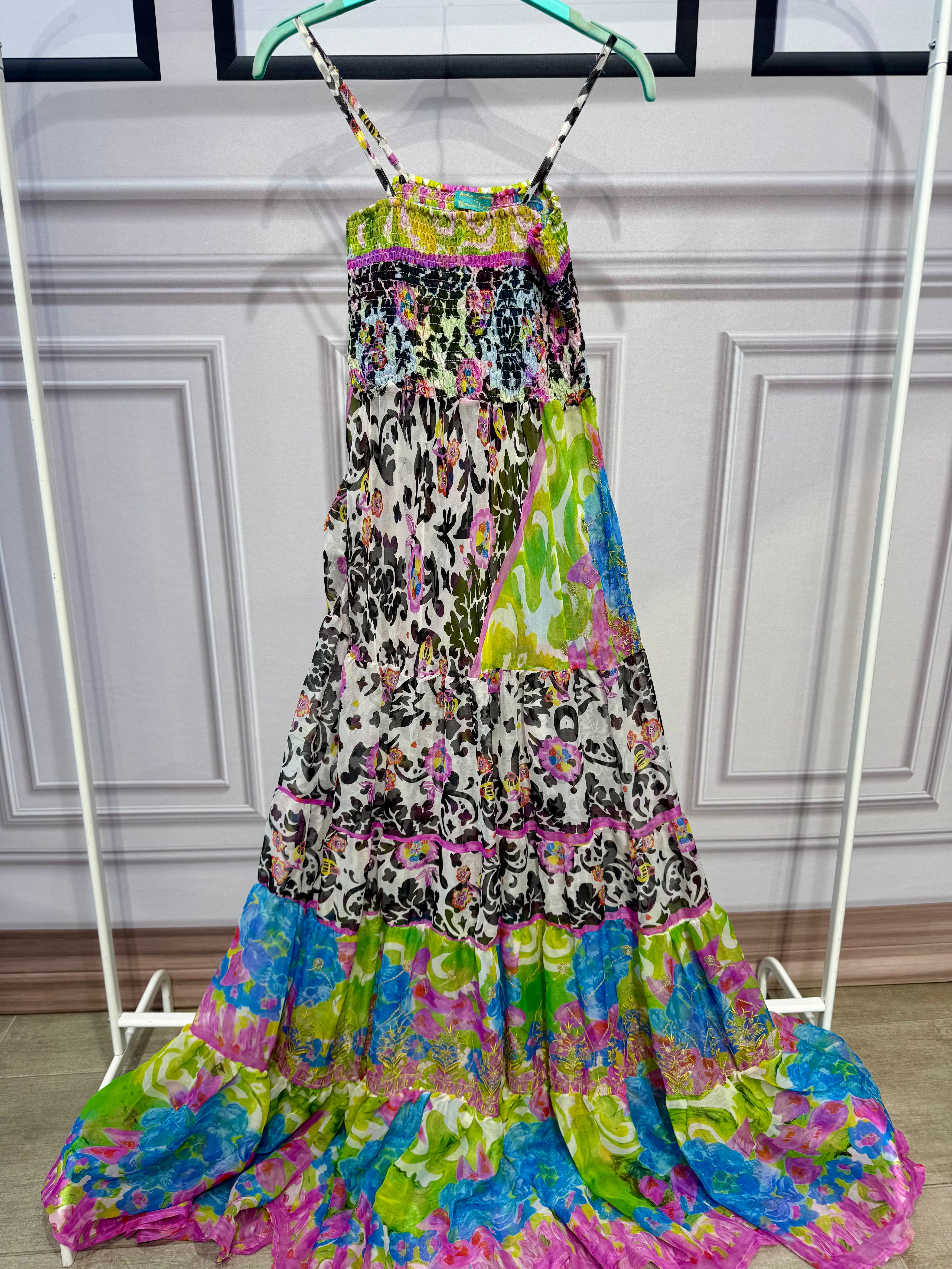 Abito con bretelle in chiffon CV158 CV159