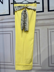 Pantaloni cosciasecca foulard punto Roma