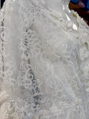 Poncho bianco rose DW084