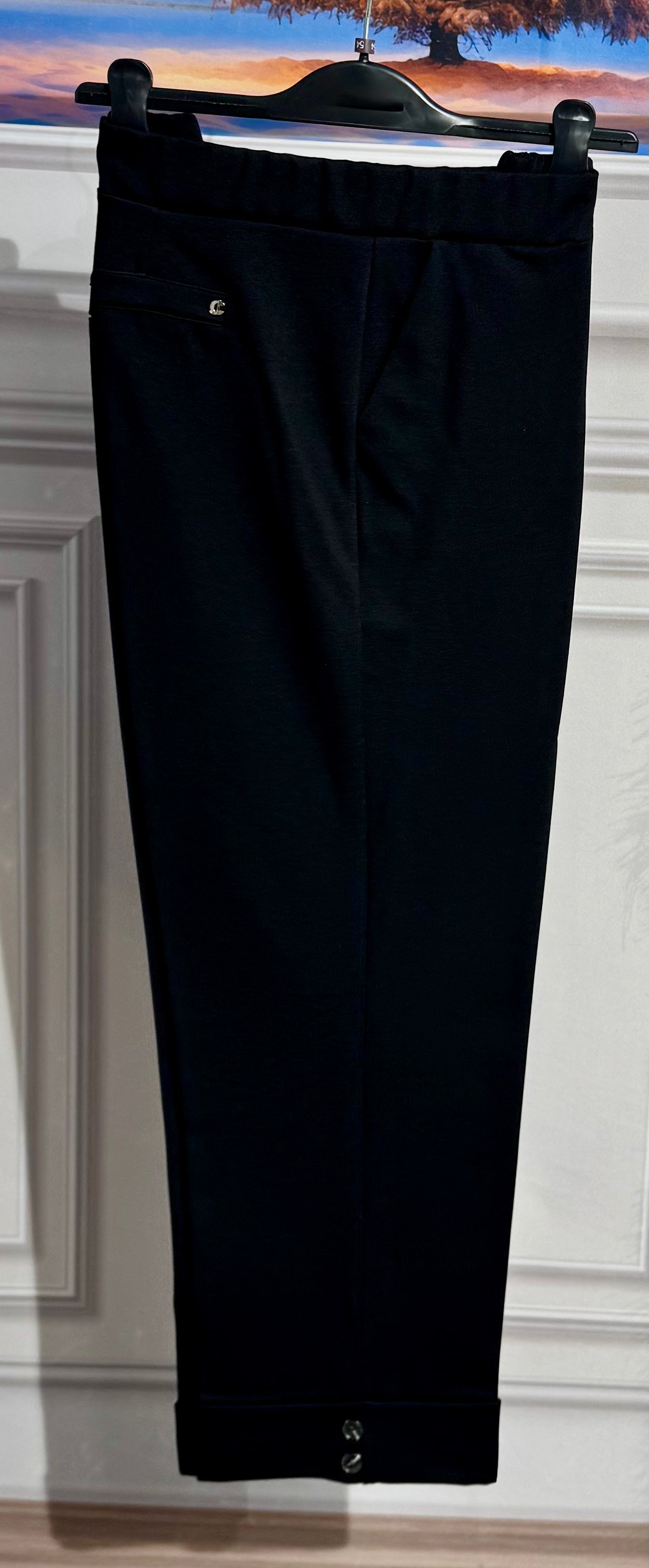 Pantaloni cosciasecca piega e tasche