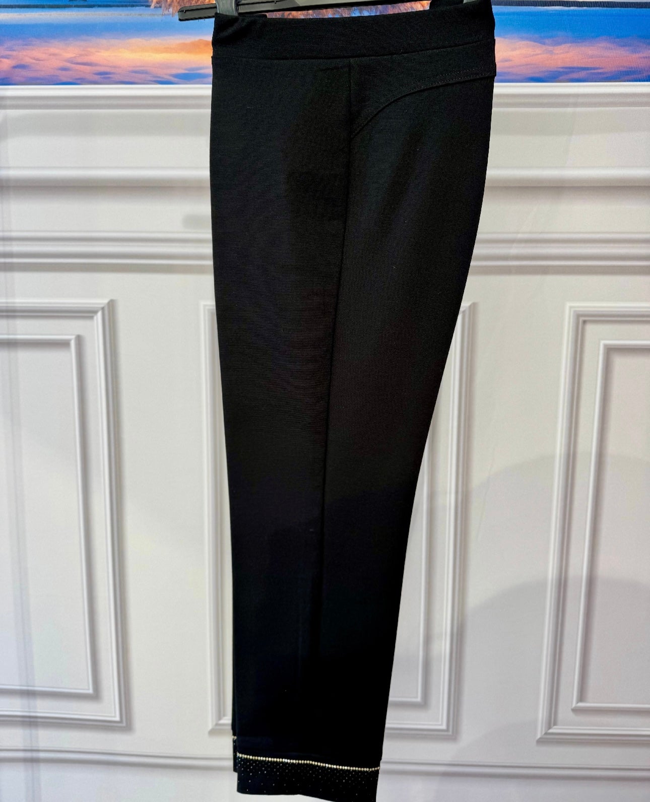 Pantaloni cosciasecca strass