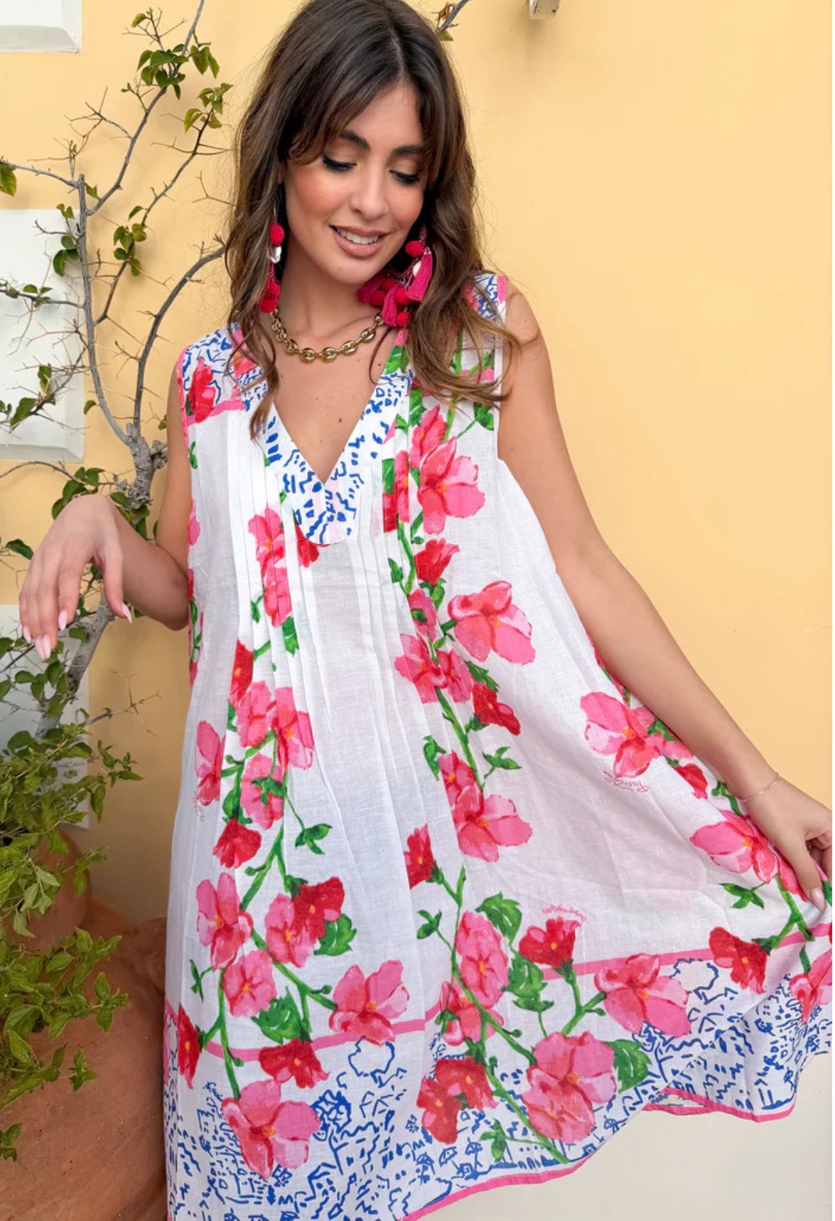 Abito Smanicato Fiori Antica Sartoria FC597