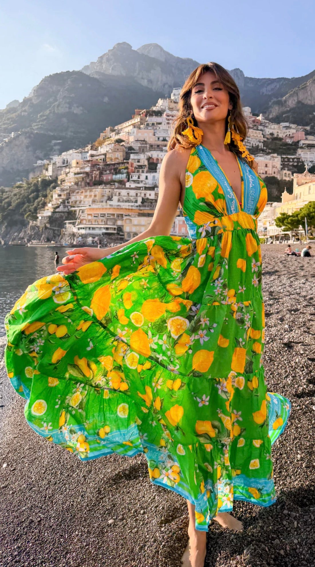 Abito Lungo Limoni Positano FV001