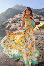 Abito Lungo Limoni Positano FV001