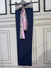 Pantaloni cosciasecca foulard punto Roma