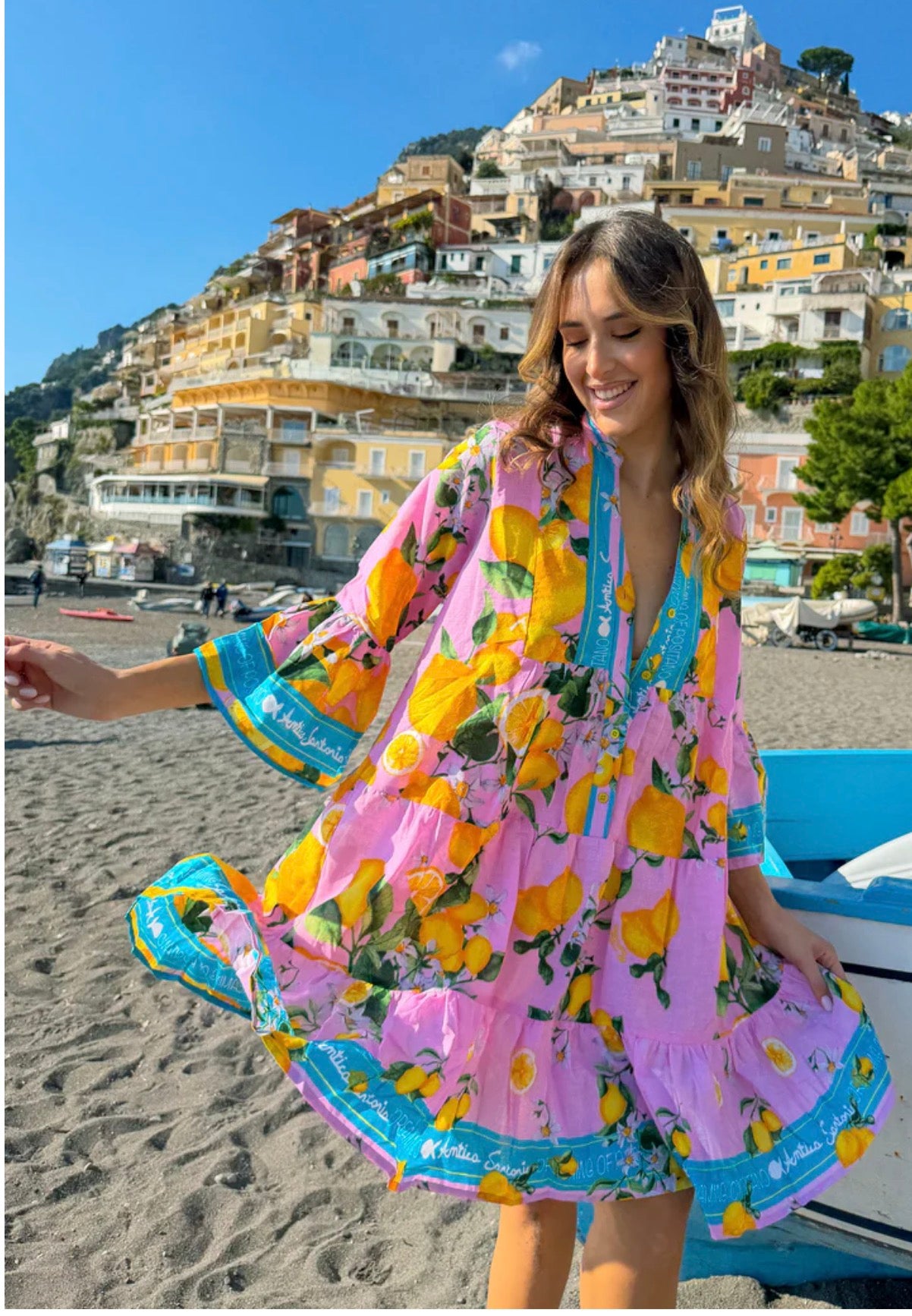 Abito Corto Positano Limoni FV157