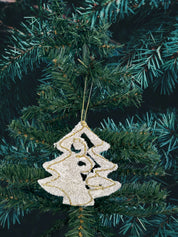 Coppia Albero brillantinato