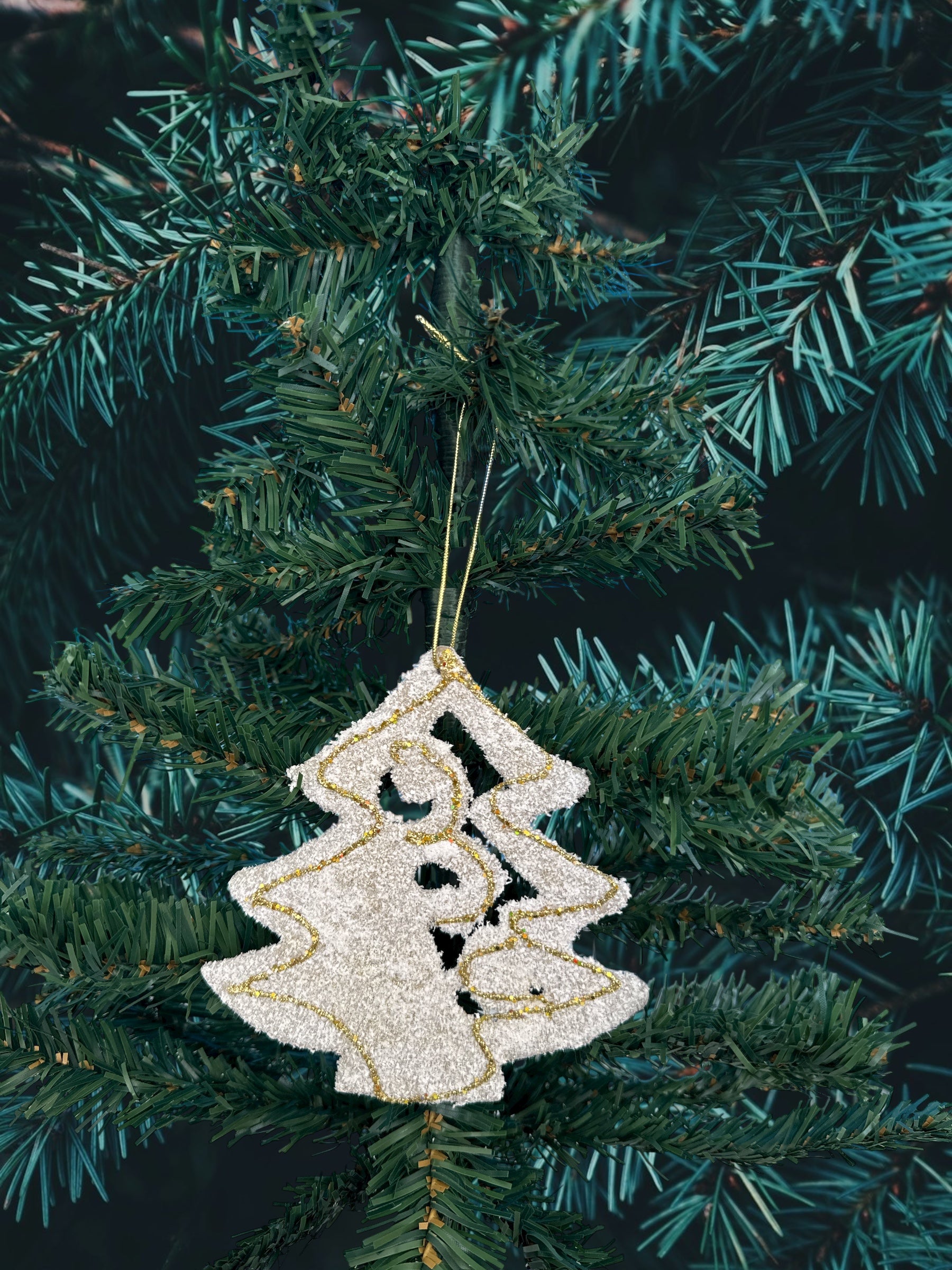 Coppia Albero brillantinato