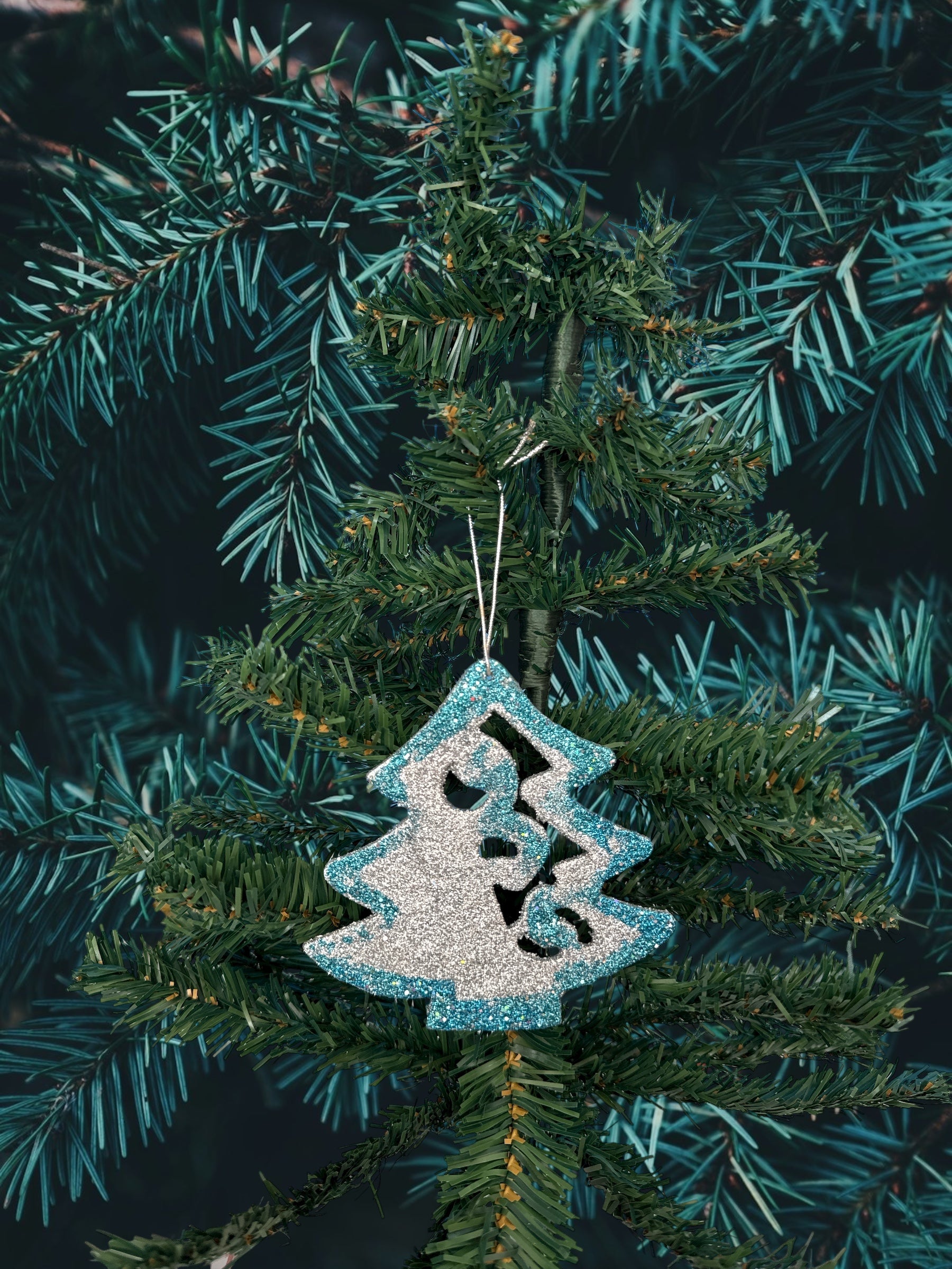 Coppia Albero brillantinato