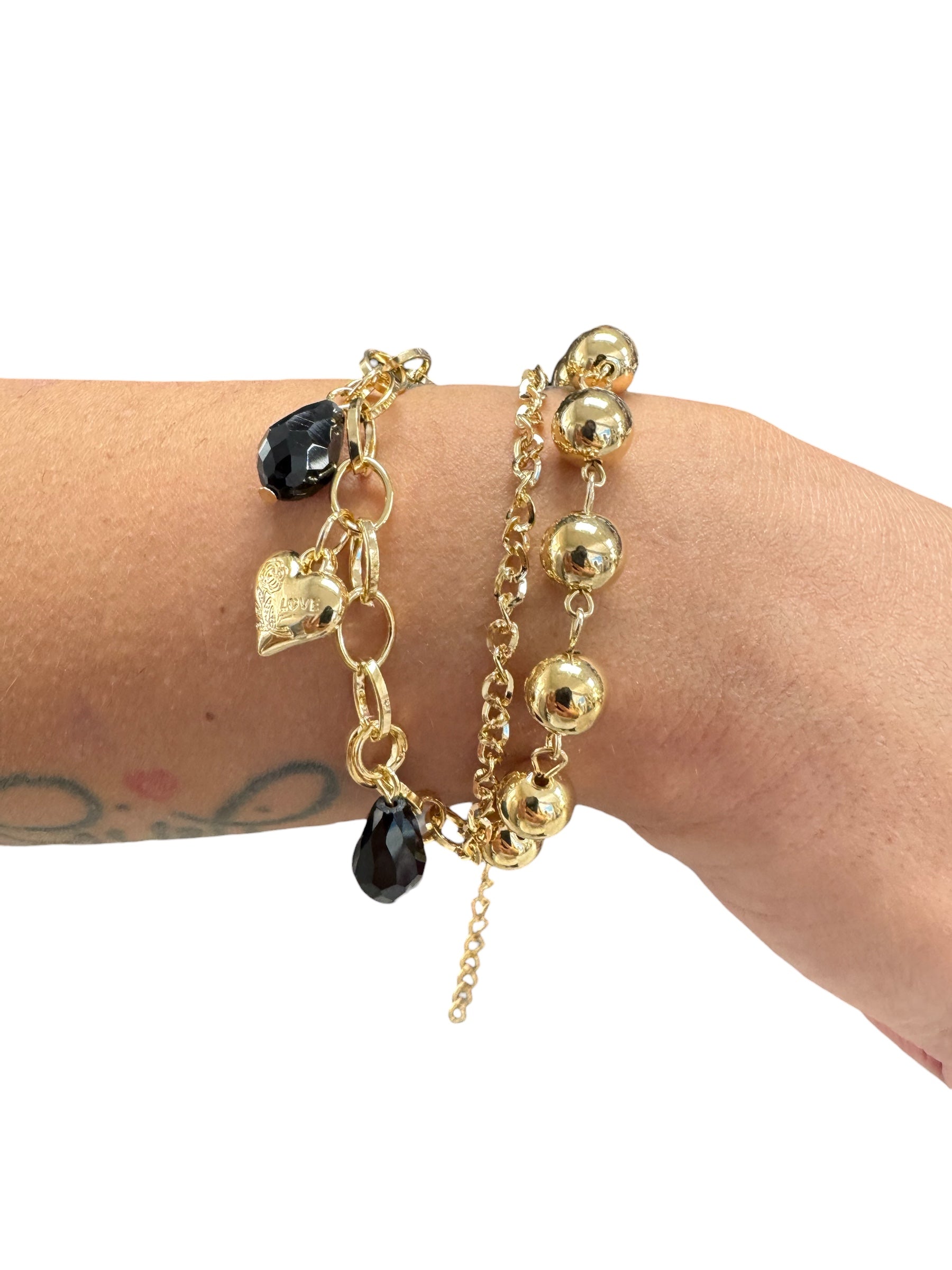 Bracciale multifilo con ciondoli colorati