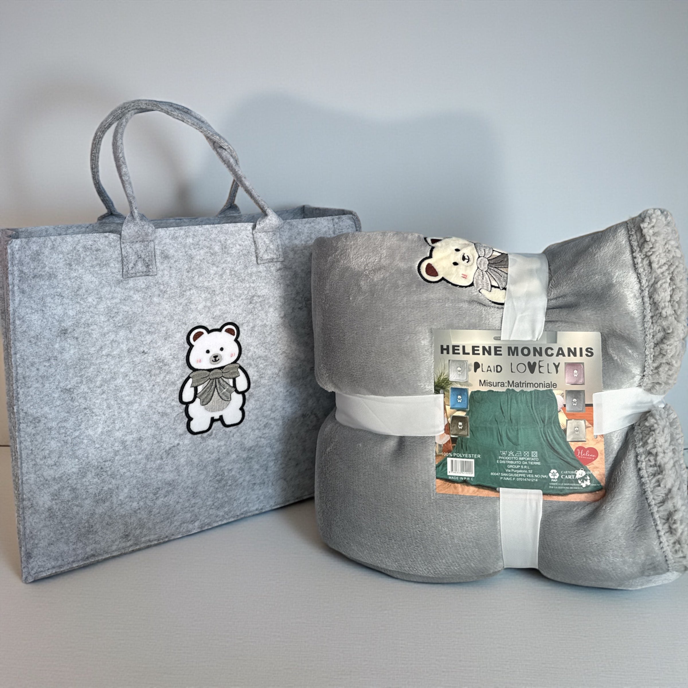 Borsa e plaid orsetto