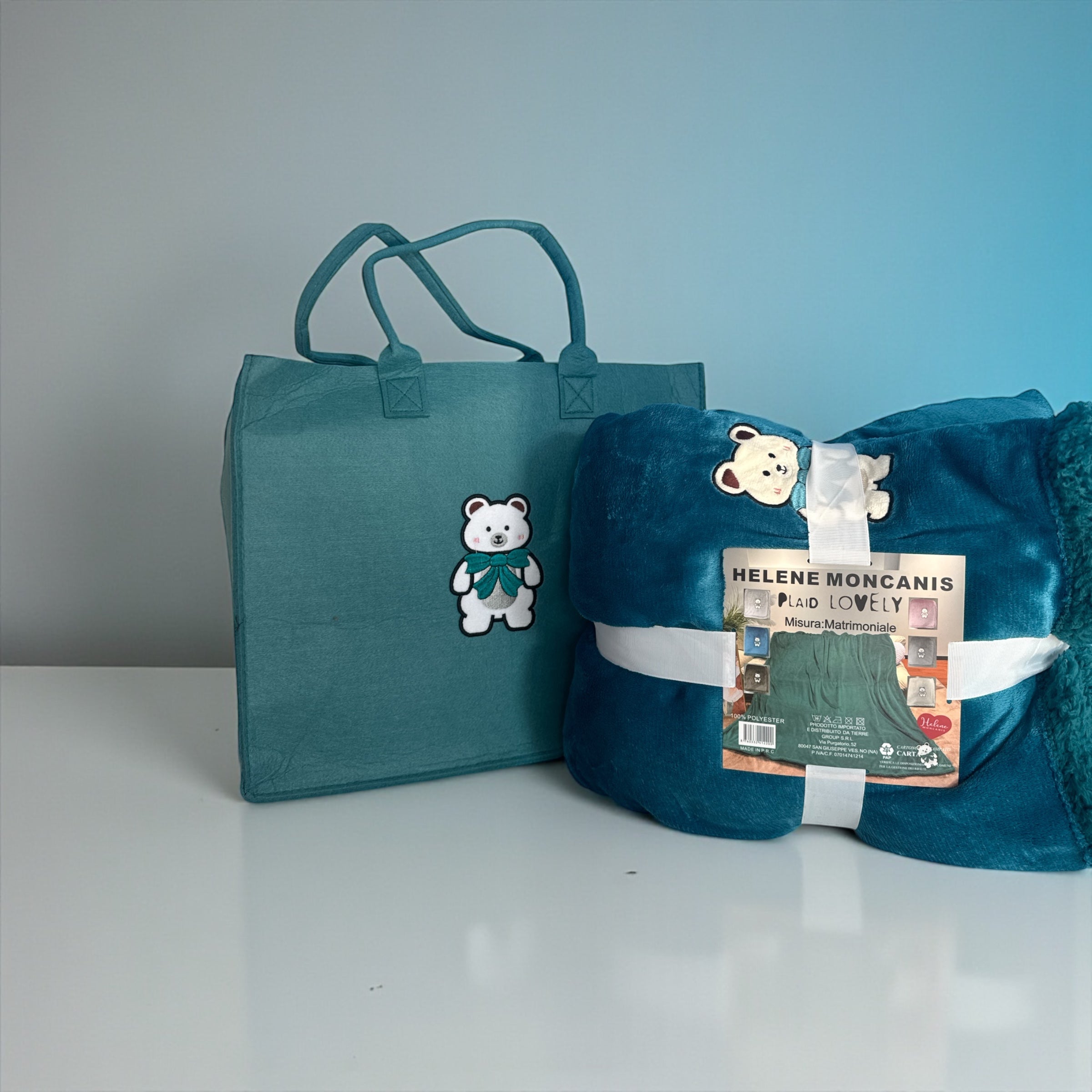 Borsa e plaid orsetto