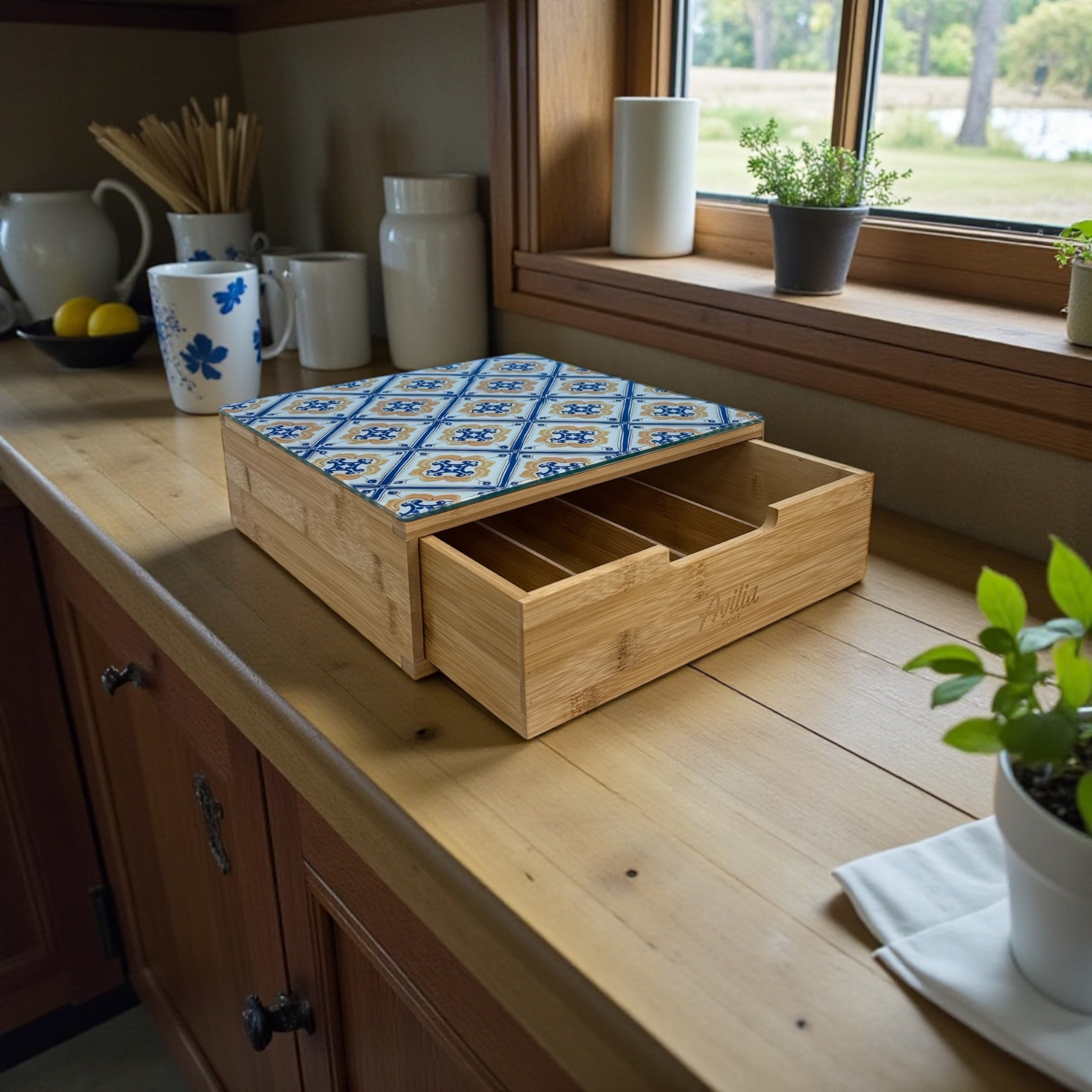 Porta capsule in bambù