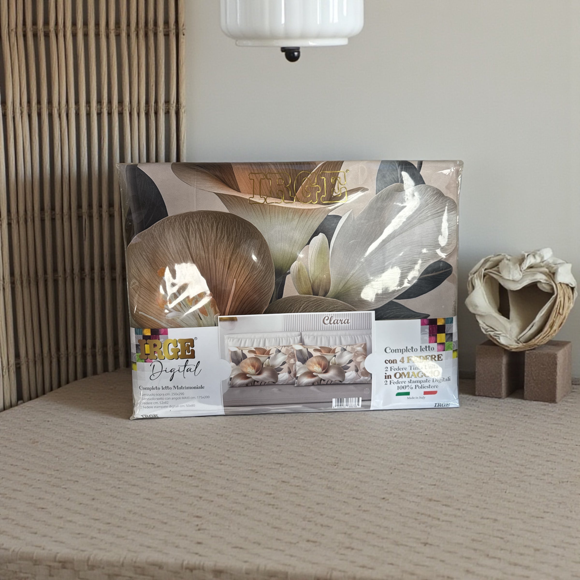 Completo letto matrimoniale 4 federe irge