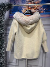 Giacca pelliccia pon pon