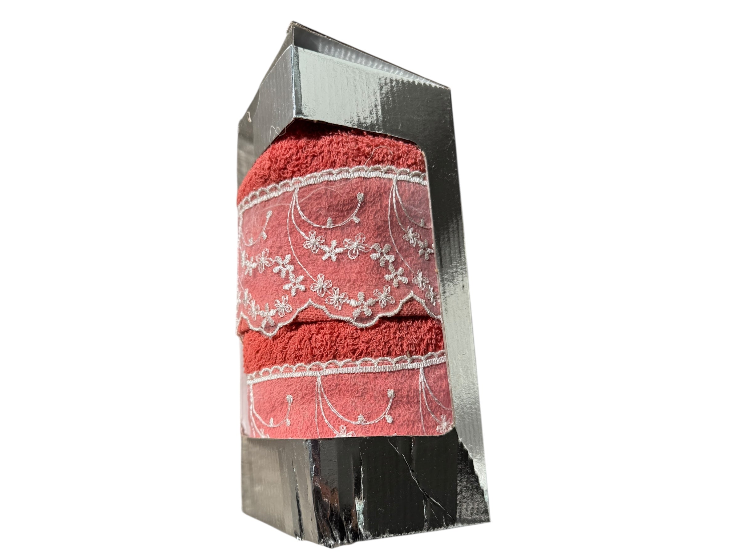 Coppia di asciugamani con ricamo