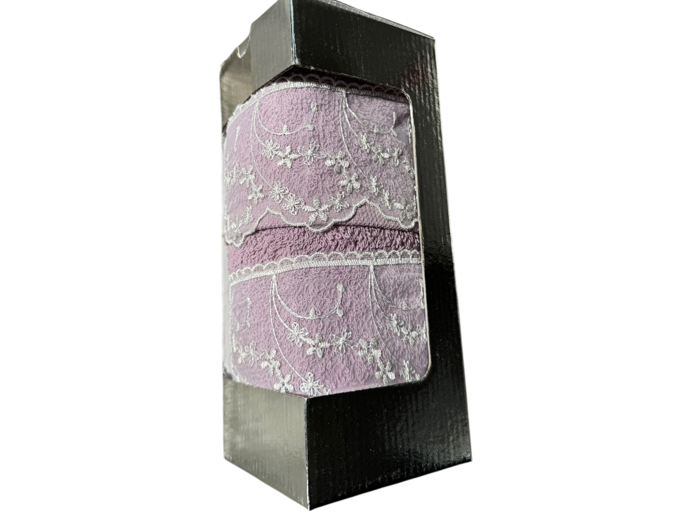 Coppia di asciugamani con ricamo