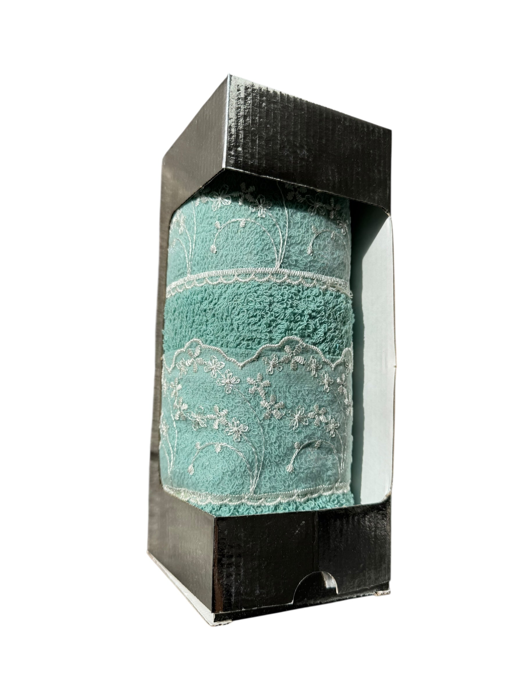 Coppia di asciugamani con ricamo