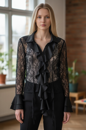 Camicia in pizzo Oriana