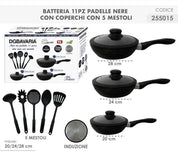 Set Padelle Alte con Mestoli 11 pezzi