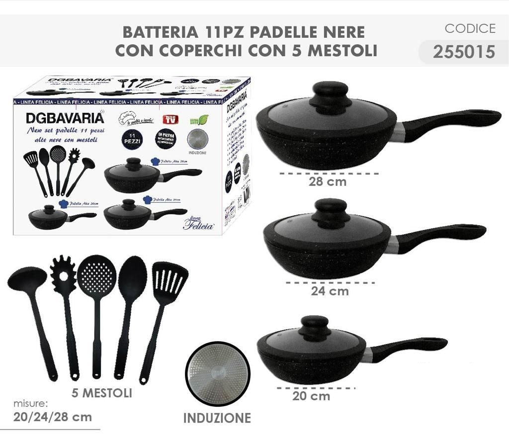 Set Padelle Alte con Mestoli 11 pezzi