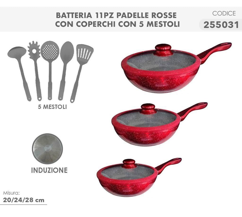 Set Padelle Alte con Mestoli 11 pezzi