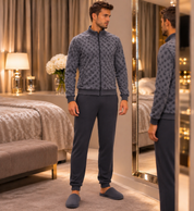 Pigiama Uomo In Morbido Coral Con Zip