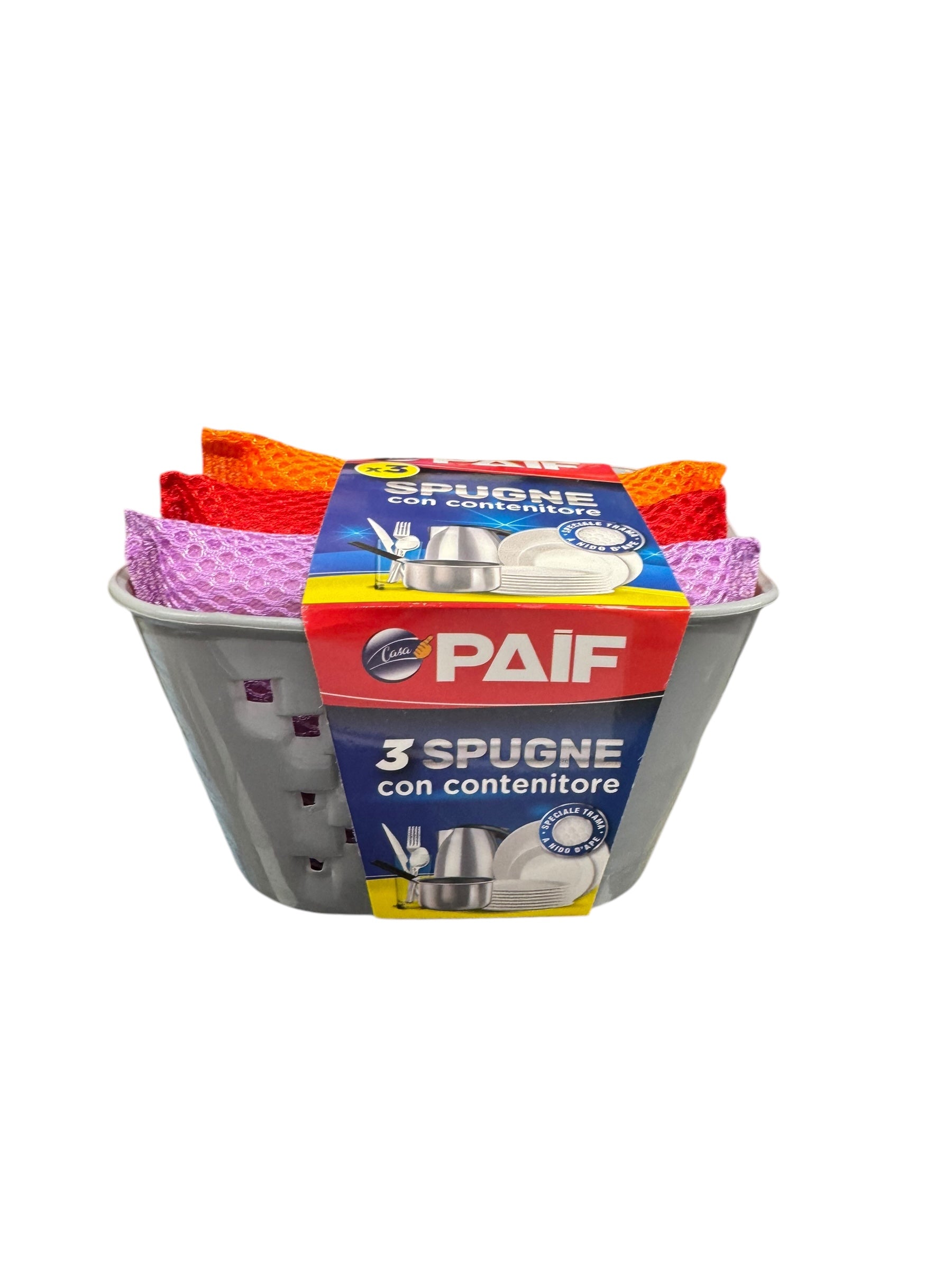 Set 3 Spugne con contenitore