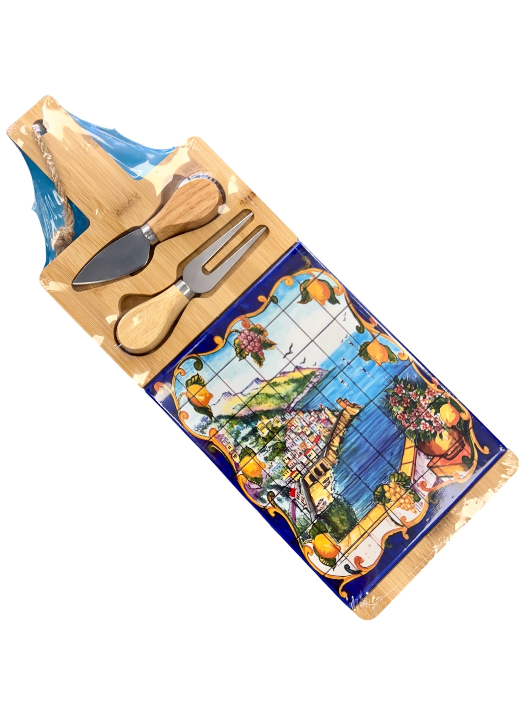 Tagliere in legno e ceramica Due esse