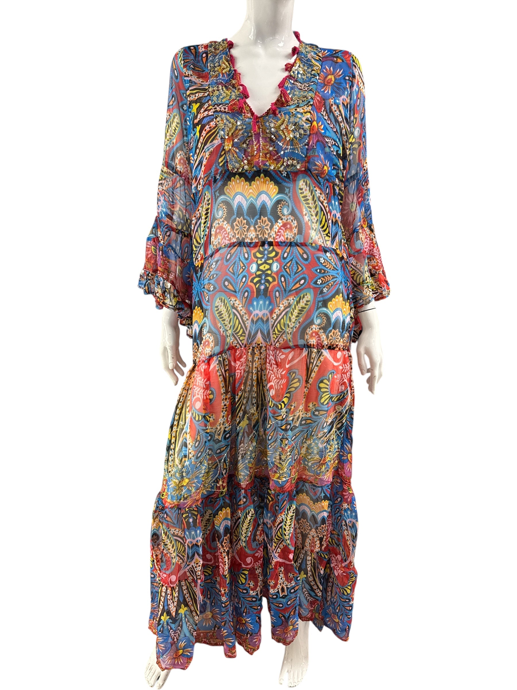 Abito lungo chiffon Positano CV415