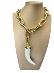 Collana catena con corno