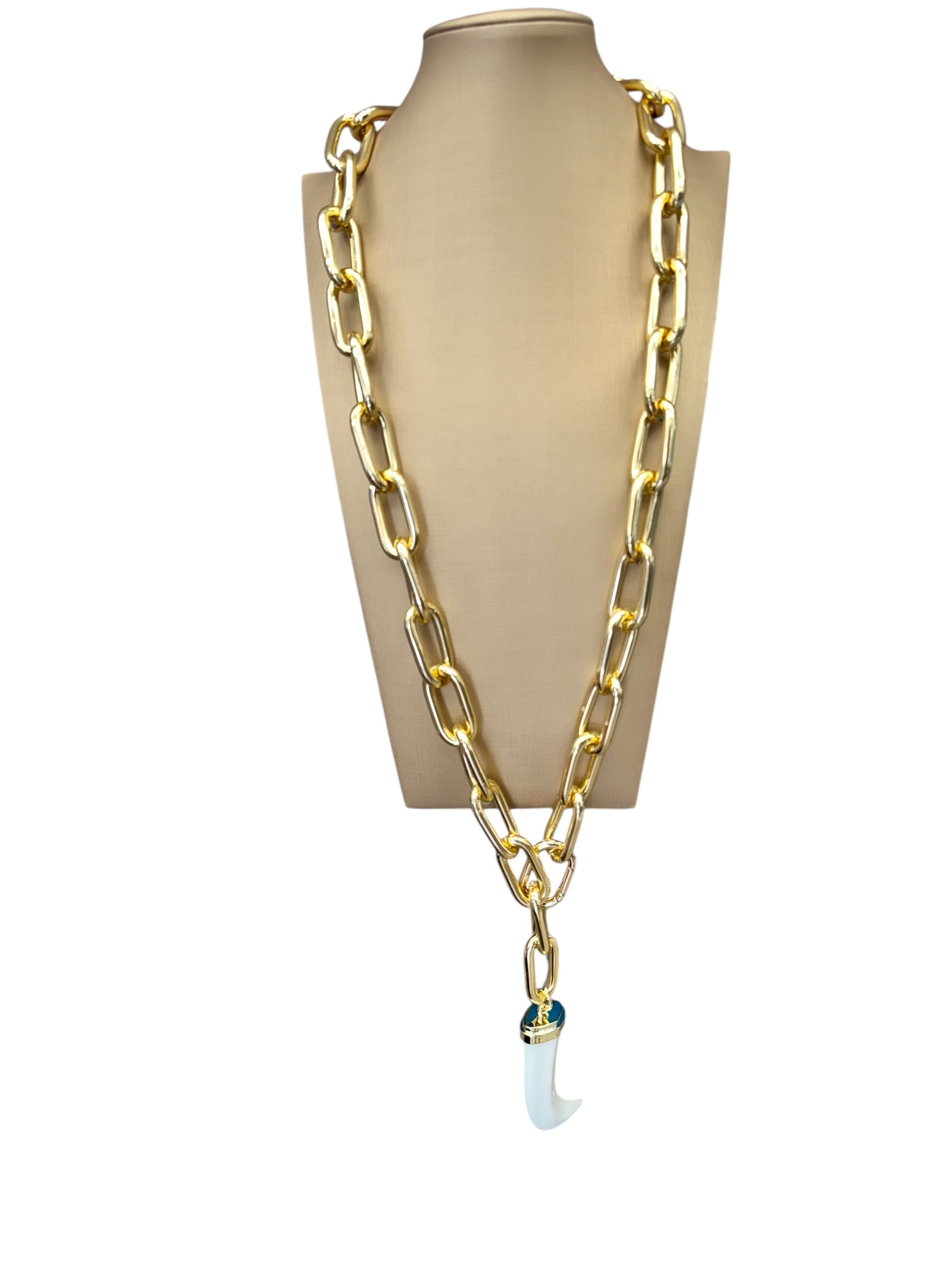 Collana catena con corno