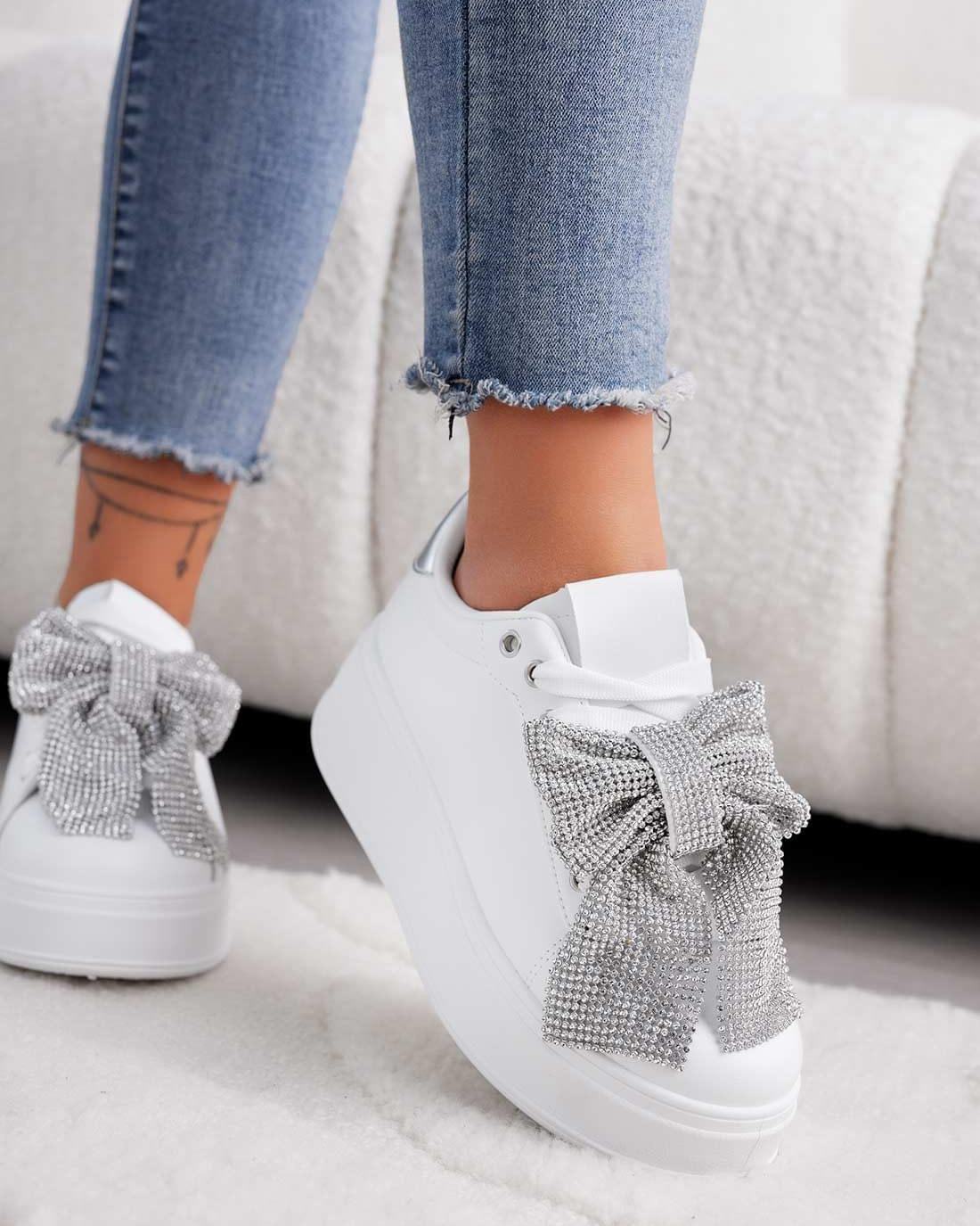 Scarpe fiocco strass