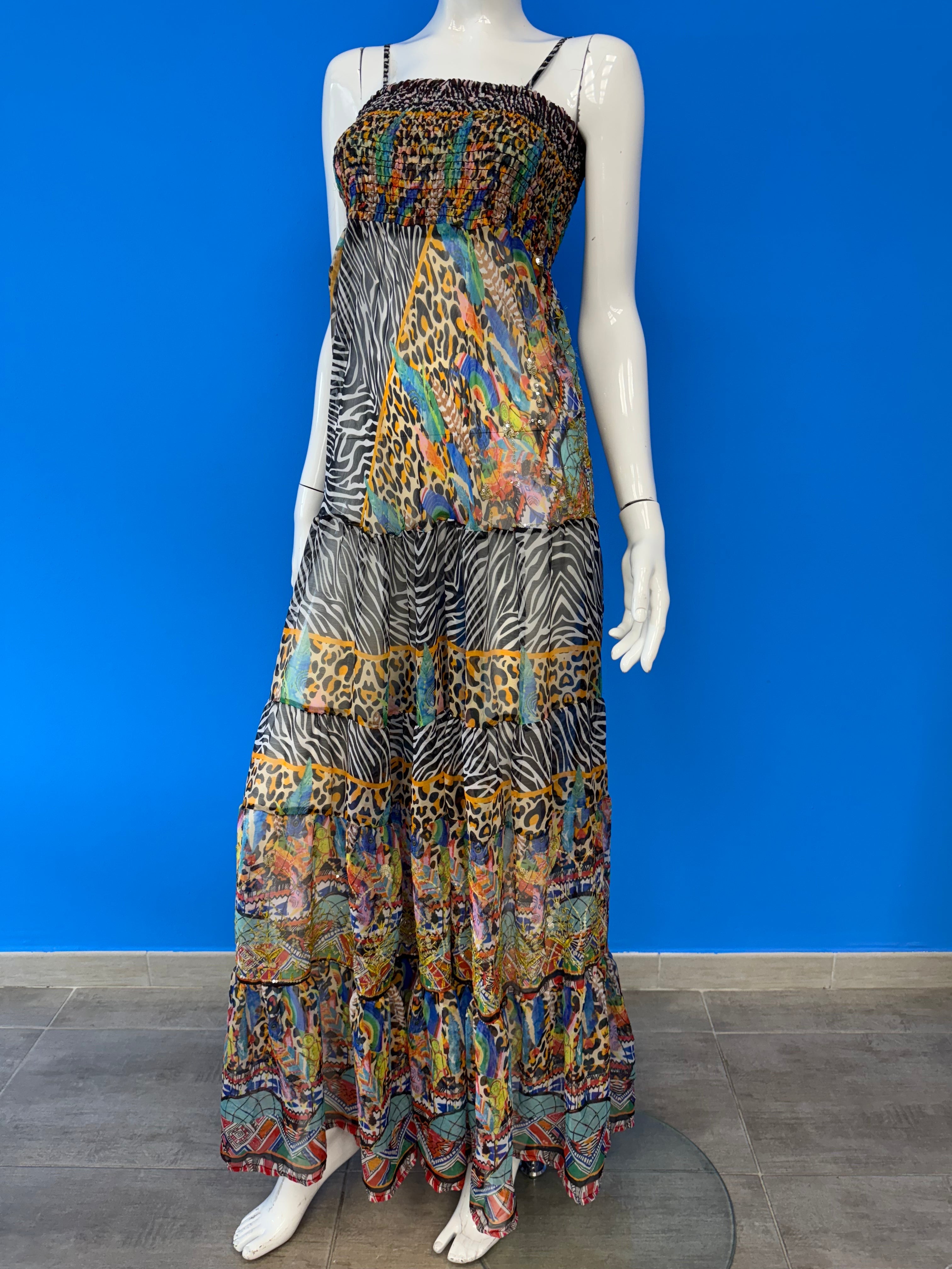 Abito con bretelle in chiffon CV158 CV159