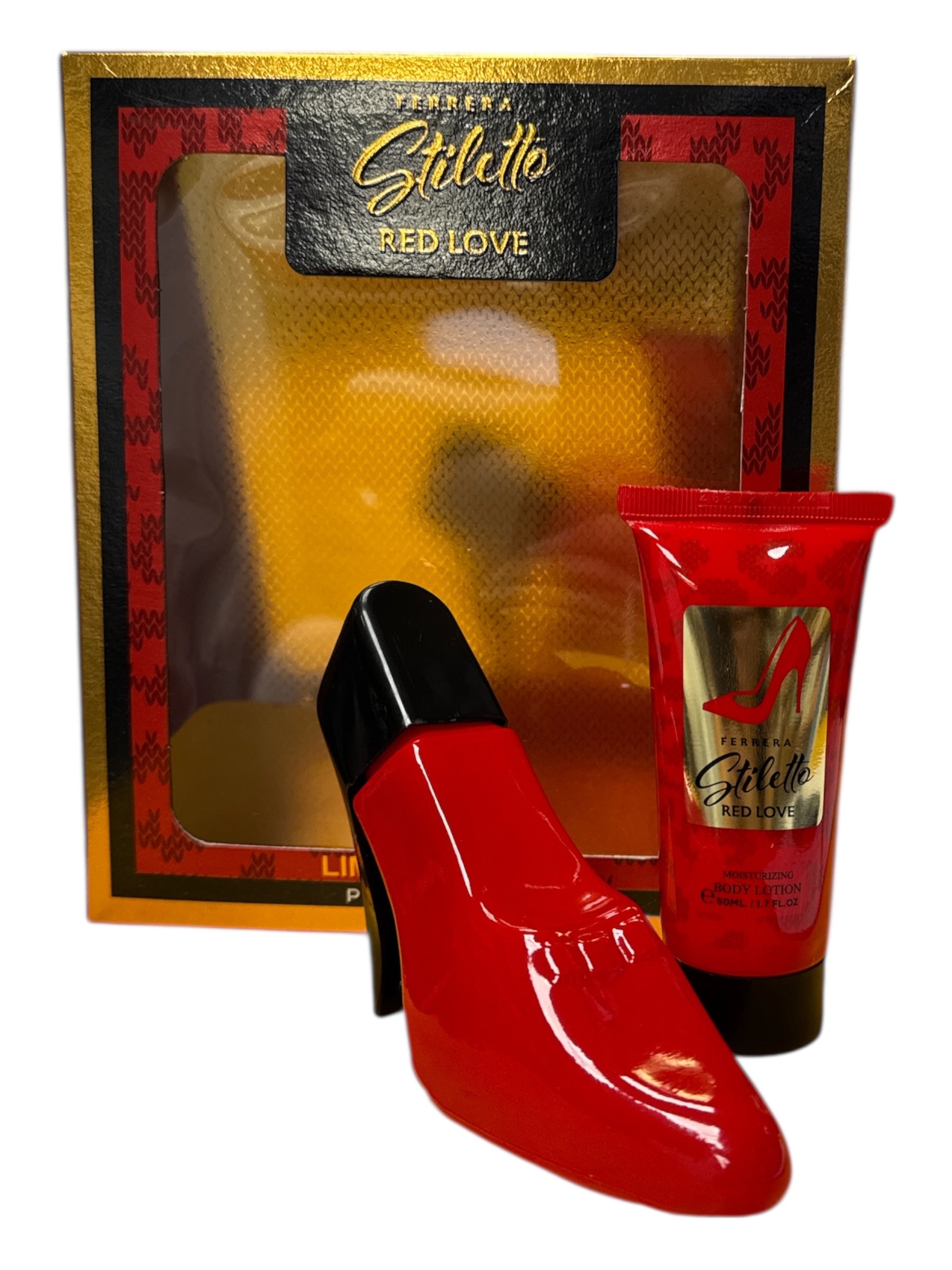 Set donna stiletto red love profumo e crema corpo